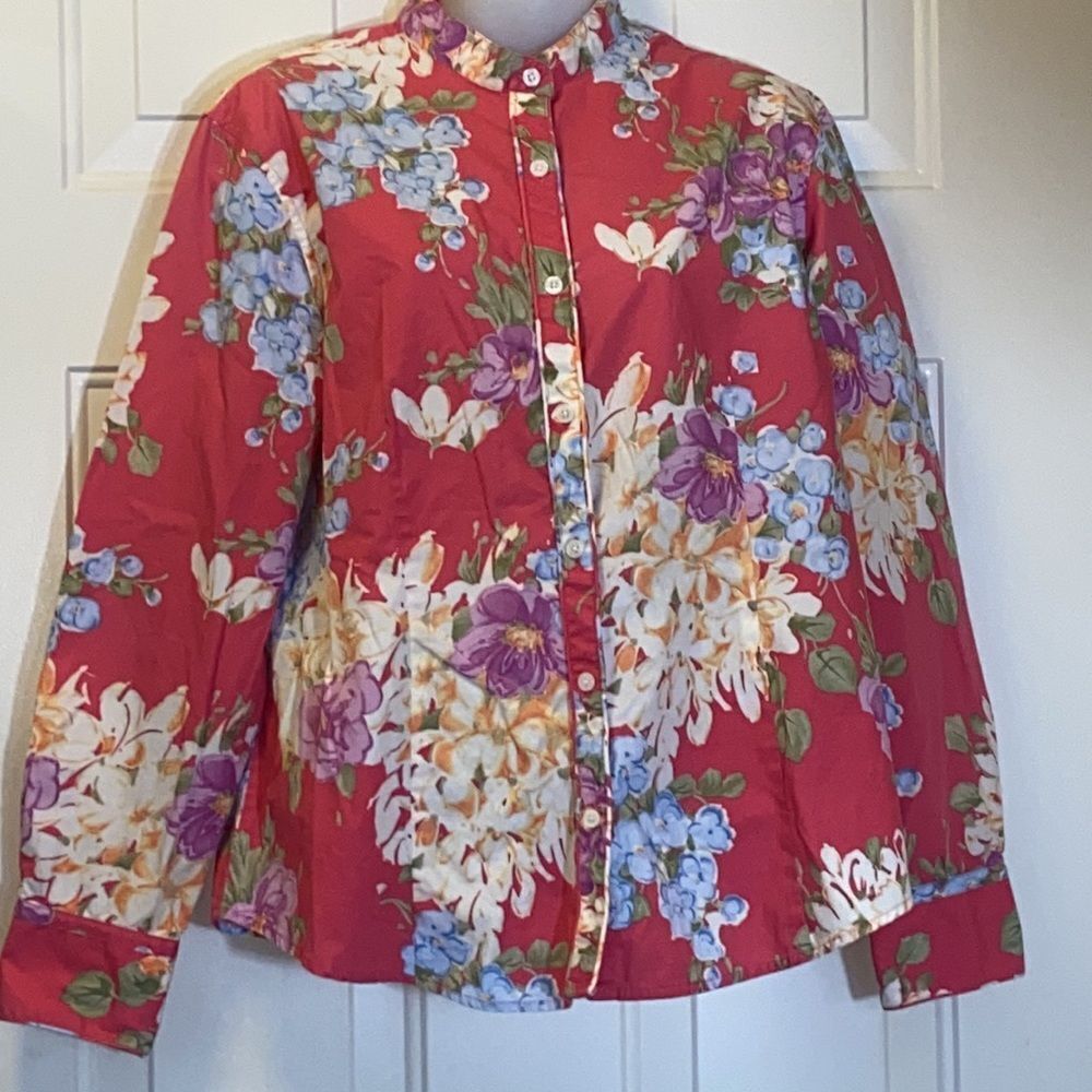 WRINKLE FREE FLORAL WOMEN BLOUSE SIZE 16W Approximately No label